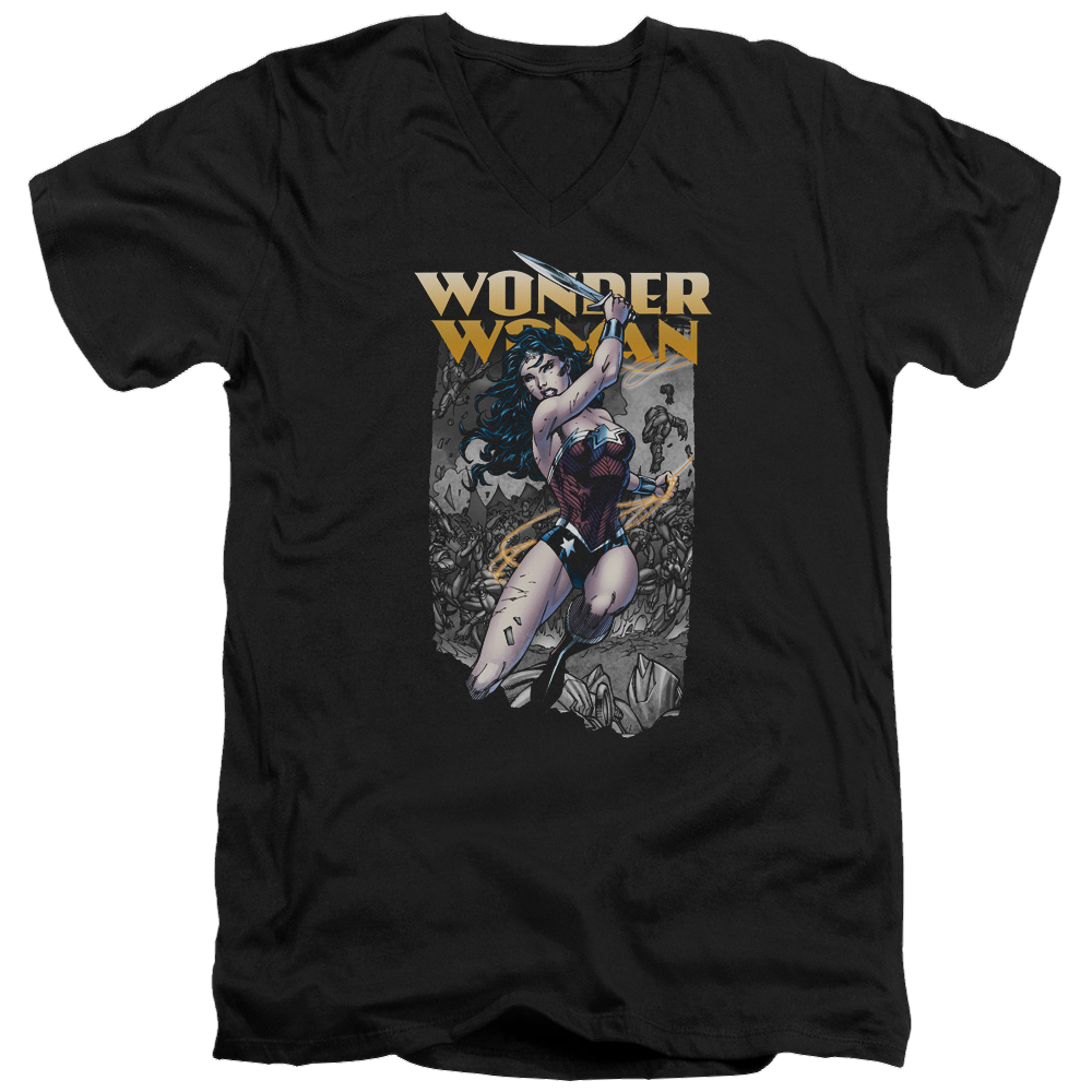 Justice League Wonder Slice Men's V-Neck T-Shirt Men's V-Neck T-Shirt Wonder Woman   