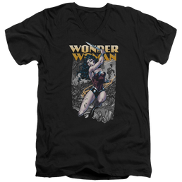 Justice League Wonder Slice Men's V-Neck T-Shirt Men's V-Neck T-Shirt Wonder Woman   