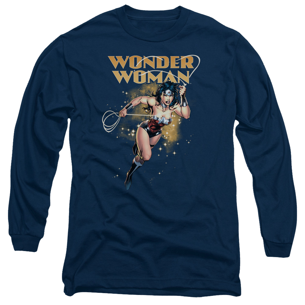 Justice League Star Lasso Men's Long Sleeve T-Shirt Men's Long Sleeve T-Shirt Wonder Woman   