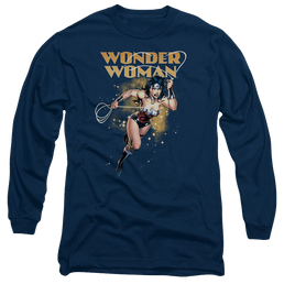 Justice League Star Lasso Men's Long Sleeve T-Shirt Men's Long Sleeve T-Shirt Wonder Woman   