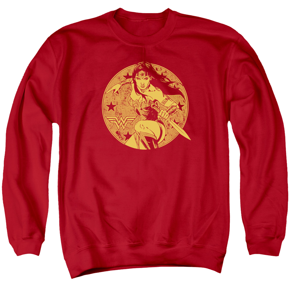 Justice League Young Wonder Men's Crewneck Sweatshirt Men's Crewneck Sweatshirt Wonder Woman   