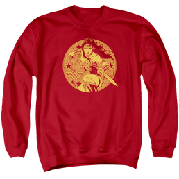 Justice League Young Wonder Men's Crewneck Sweatshirt Men's Crewneck Sweatshirt Wonder Woman   