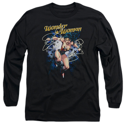 Justice League Starburst Men's Long Sleeve T-Shirt Men's Long Sleeve T-Shirt Wonder Woman   