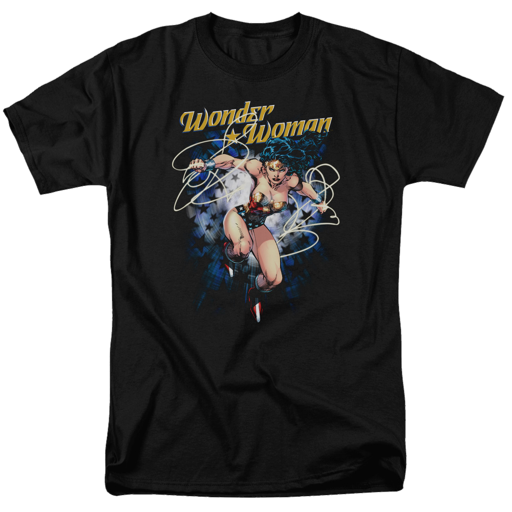 Justice League Starburst Men's Regular Fit T-Shirt Men's Regular Fit T-Shirt Wonder Woman   