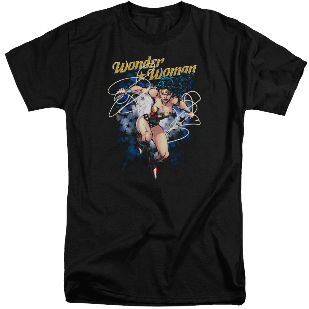 Justice League Starburst Men's Tall Fit T-Shirt Men's Tall Fit T-Shirt Wonder Woman   