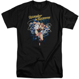 Justice League Starburst Men's Tall Fit T-Shirt Men's Tall Fit T-Shirt Wonder Woman   