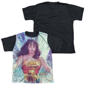 Justice League Stormy Heroine - Youth Black Back T-Shirt Youth Black Back T-Shirt (Ages 8-12) Justice League   