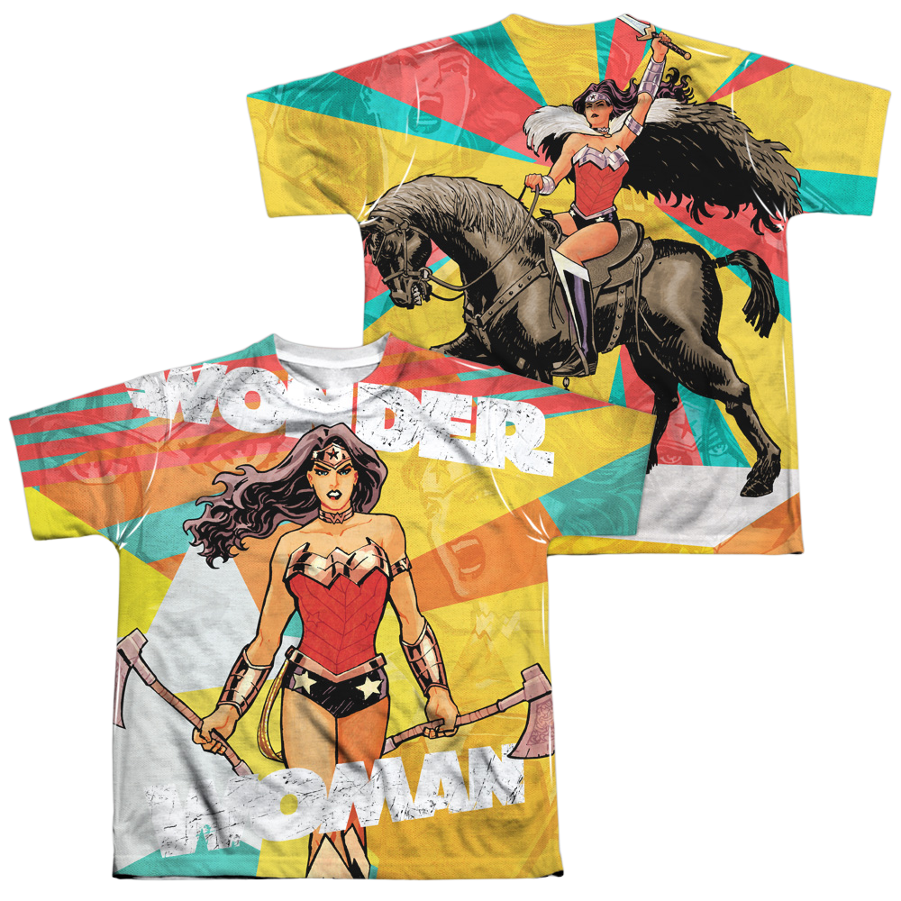 Wonder Woman Hands Full (Front/Back Print) - Youth All-Over Print T-Shirt Youth All-Over Print T-Shirt (Ages 8-12) Wonder Woman   