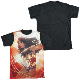 Justice League Wonder Glow Men's Black Back T-Shirt Men's Black Back T-Shirt Wonder Woman   