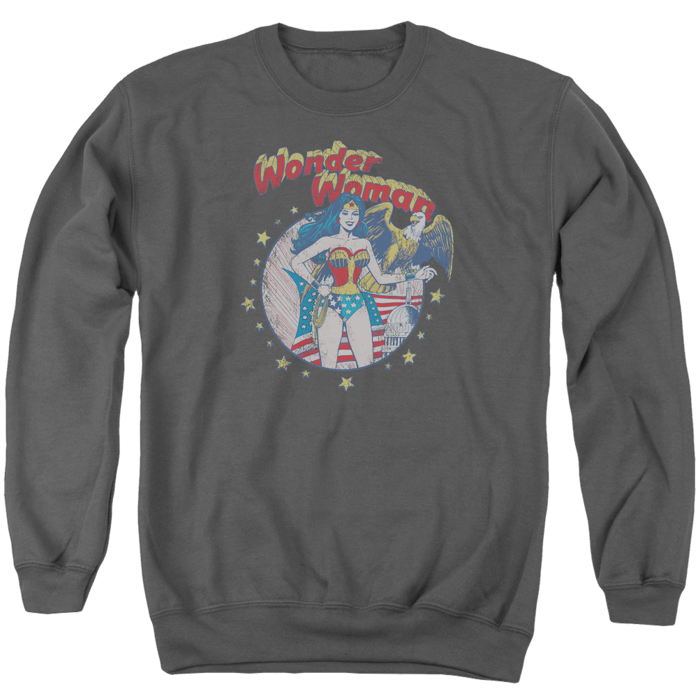 Justice League At Your Service Men's Crewneck Sweatshirt Men's Crewneck Sweatshirt Wonder Woman   