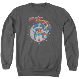 Justice League At Your Service Men's Crewneck Sweatshirt Men's Crewneck Sweatshirt Wonder Woman   