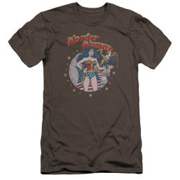 Justice League At Your Service Men's Premium Slim Fit T-Shirt Men's Premium Slim Fit T-Shirt Wonder Woman   