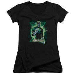 Green Lantern Gl Brooding - Juniors V-Neck T-Shirt Juniors V-Neck T-Shirt Green Lantern   