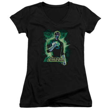 Green Lantern Gl Brooding - Juniors V-Neck T-Shirt Juniors V-Neck T-Shirt Green Lantern   