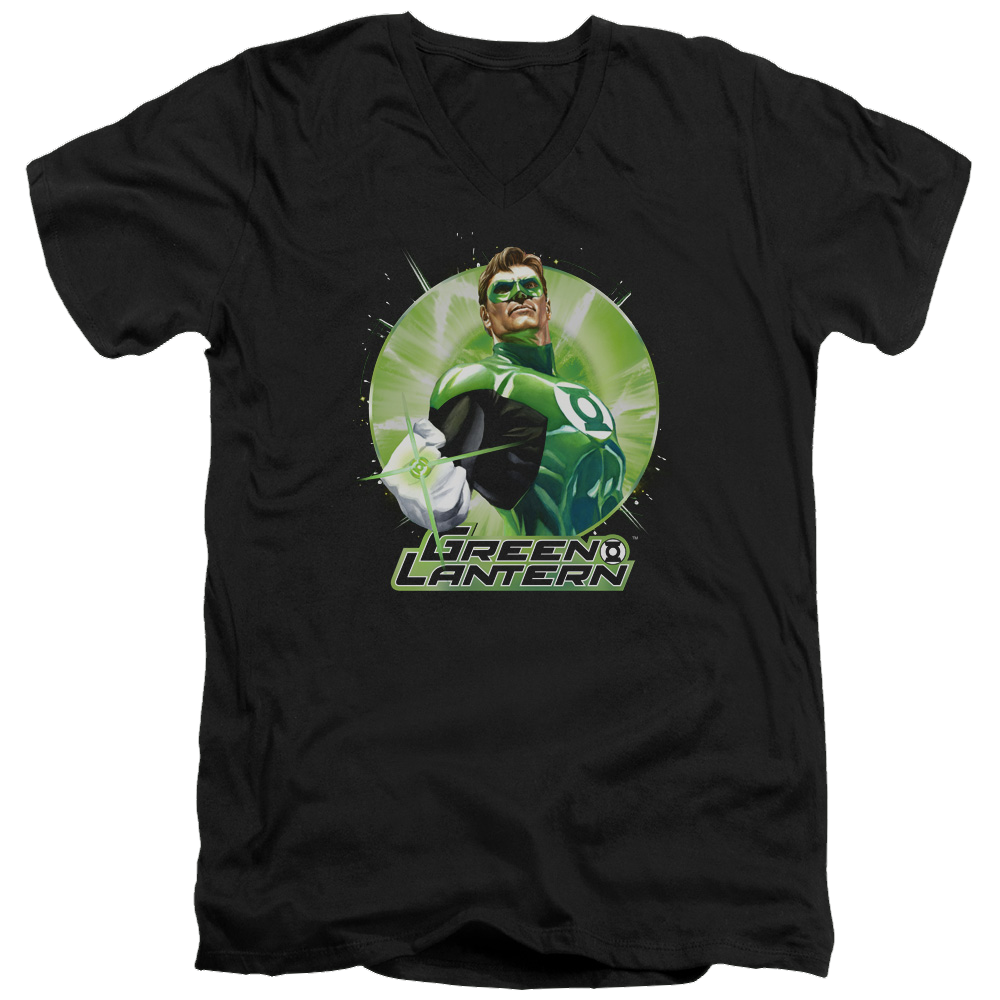 Green Lantern Green Static - Men's V-Neck T-Shirt Men's V-Neck T-Shirt Green Lantern   