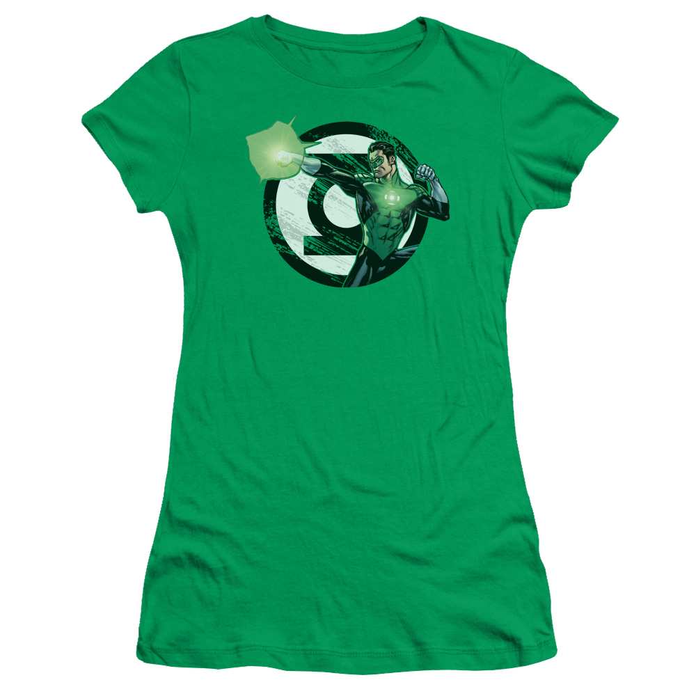 Justice League Blasting Logo Juniors T-Shirt Juniors T-Shirt Green Lantern   