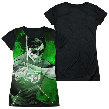 Justice League Charging Juniors Black Back T-Shirt Juniors Black Back T-Shirt Green Lantern   