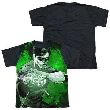 Green Lantern Charging youth black back t-shirt for ages 8 to 12