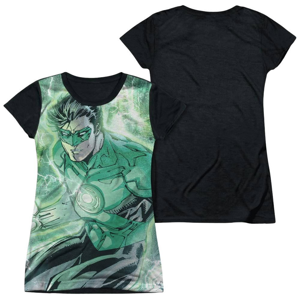 Green Lantern Green Lightning - Juniors Black Back T-Shirt Juniors Black Back T-Shirt Green Lantern   