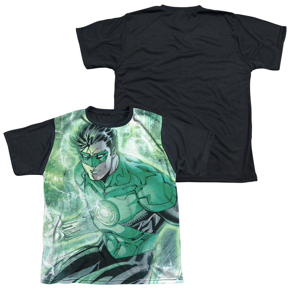 Green Lantern Green Lightning - Youth Black Back T-Shirt Youth Black Back T-Shirt (Ages 8-12) Green Lantern   