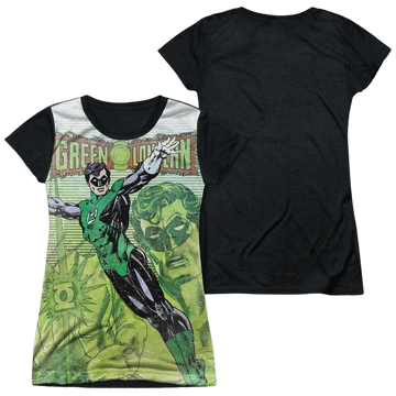 Green Lantern Vintage Leap juniors black back t-shirt