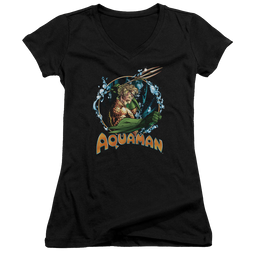 Aquaman Ruler Of The Seas - Juniors V-Neck T-Shirt Juniors V-Neck T-Shirt Aquaman   