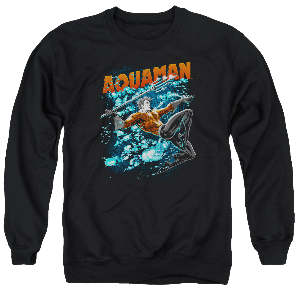 Aquaman Aqua Bubbles - Men's Crewneck Sweatshirt Men's Crewneck Sweatshirt Aquaman   