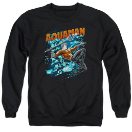 Aquaman Aqua Bubbles - Men's Crewneck Sweatshirt Men's Crewneck Sweatshirt Aquaman   