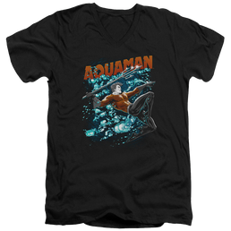 Aquaman Aqua Bubbles - Men's V-Neck T-Shirt Men's V-Neck T-Shirt Aquaman   