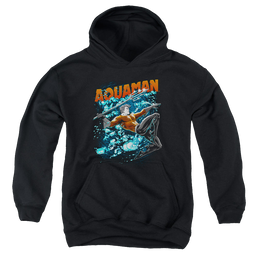 Aquaman Aqua Bubbles - Youth Hoodie Youth Hoodie (Ages 8-12) Aquaman   