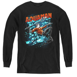 Aquaman Aqua Bubbles - Youth Long Sleeve T-Shirt Youth Long Sleeve T-Shirt Aquaman   