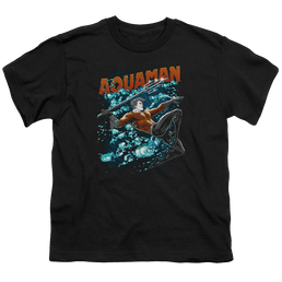 Aquaman Aqua Bubbles - Youth T-Shirt Youth T-Shirt (Ages 8-12) Aquaman   