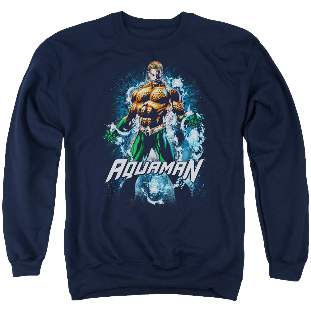 Aquaman Water Powers - Men's Crewneck Sweatshirt Men's Crewneck Sweatshirt Aquaman   