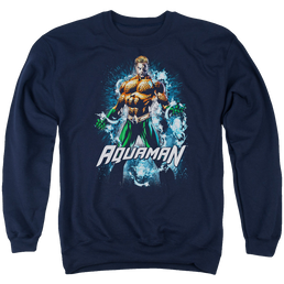 Aquaman Water Powers - Men's Crewneck Sweatshirt Men's Crewneck Sweatshirt Aquaman   