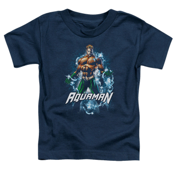 Navy toddler t-shirt with Aquaman Water Powers graphic