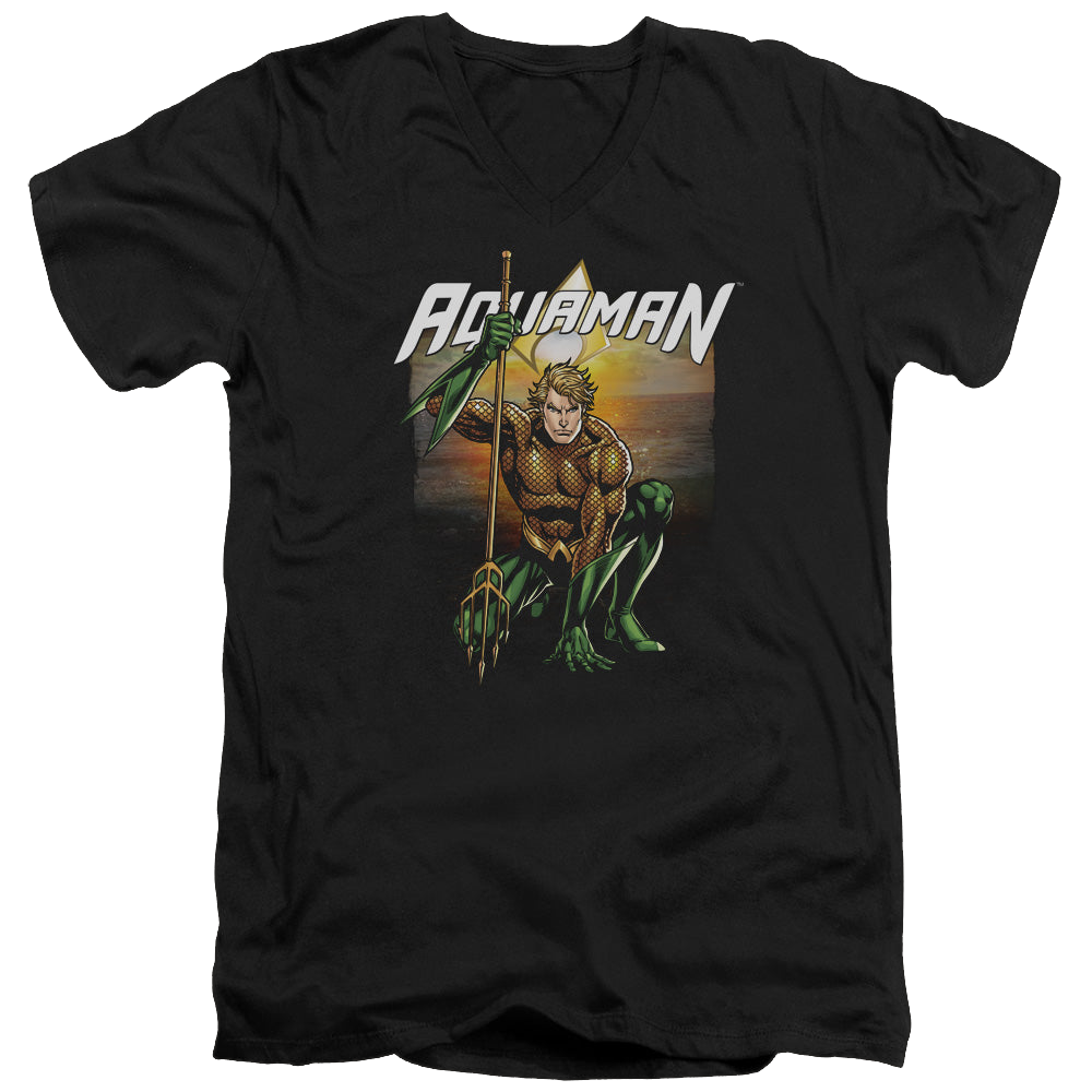 Aquaman Beach Sunset - Men's V-Neck T-Shirt Men's V-Neck T-Shirt Aquaman   