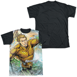 Aquaman Rough Seas - Men's Black Back T-Shirt Men's Black Back T-Shirt Aquaman   