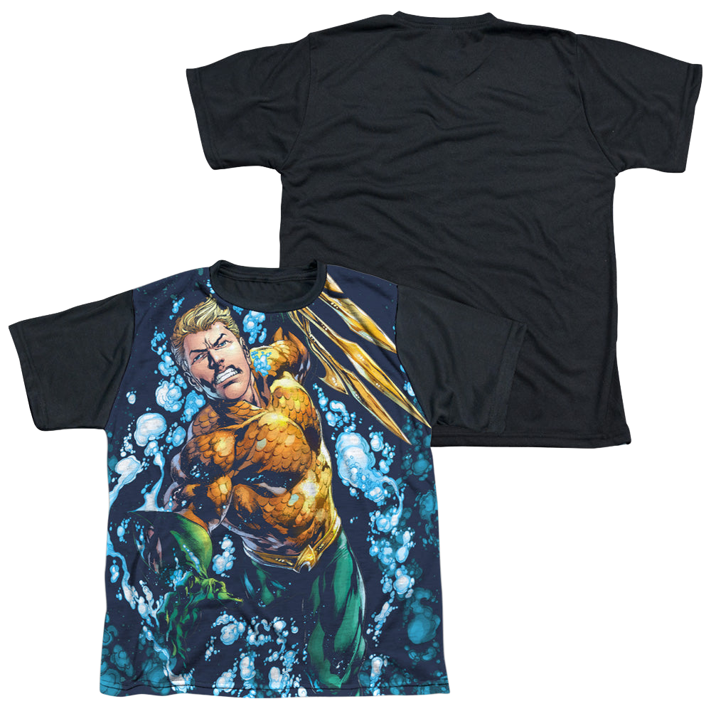Aquaman Trident - Youth Black Back T-Shirt Youth Black Back T-Shirt (Ages 8-12) Aquaman   