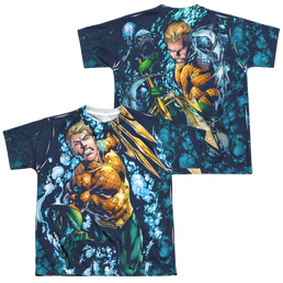 Aquaman Trident (Front/Back Print) - Youth All-Over Print T-Shirt Youth All-Over Print T-Shirt (Ages 8-12) Aquaman   