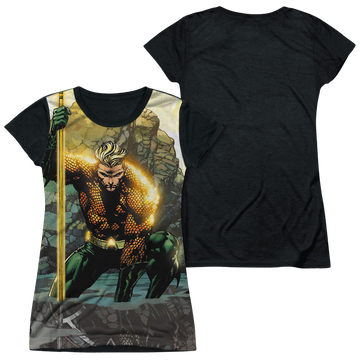 Aquaman Good Vs Evil juniors black back t-shirt