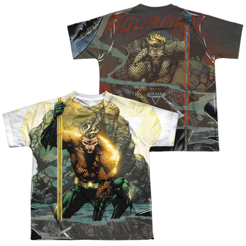 Aquaman Good Vs Evil youth all-over print t-shirt for ages 8 to 12