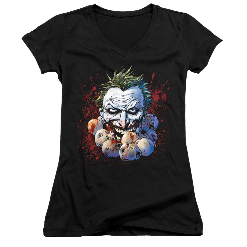 Joker, The Doll Heads - Juniors V-Neck T-Shirt Juniors V-Neck T-Shirt Joker   
