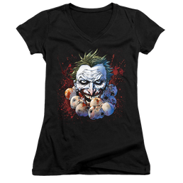 Joker, The Doll Heads - Juniors V-Neck T-Shirt Juniors V-Neck T-Shirt Joker   