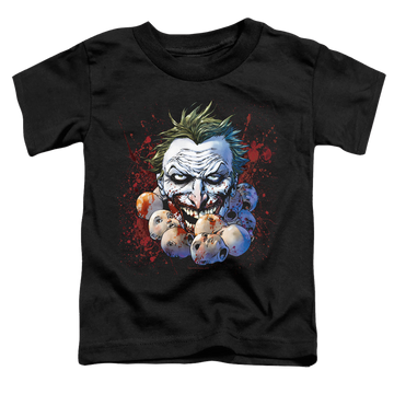 Black toddler t-shirt with Joker Doll Heads graphic