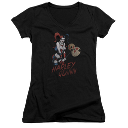 Harley Quinn Harley Hammer - Juniors V-Neck T-Shirt Juniors V-Neck T-Shirt Harley Quinn   