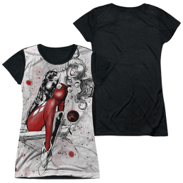 Harley Quinn Harley Sketch Sub - Juniors Black Back T-Shirt Juniors Black Back T-Shirt Harley Quinn   