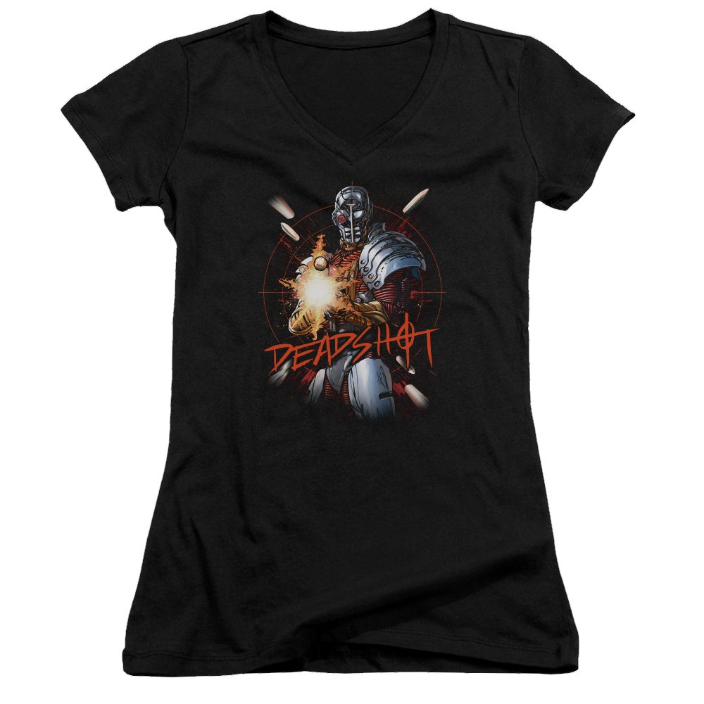 Justice League Deadshot Juniors V-Neck T-Shirt Juniors V-Neck T-Shirt DC Comics   
