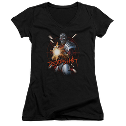 Justice League Deadshot Juniors V-Neck T-Shirt Juniors V-Neck T-Shirt DC Comics   
