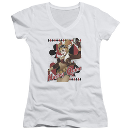 Justice League Harley Bombshetll Juniors V-Neck T-Shirt Juniors V-Neck T-Shirt Wonder Woman   