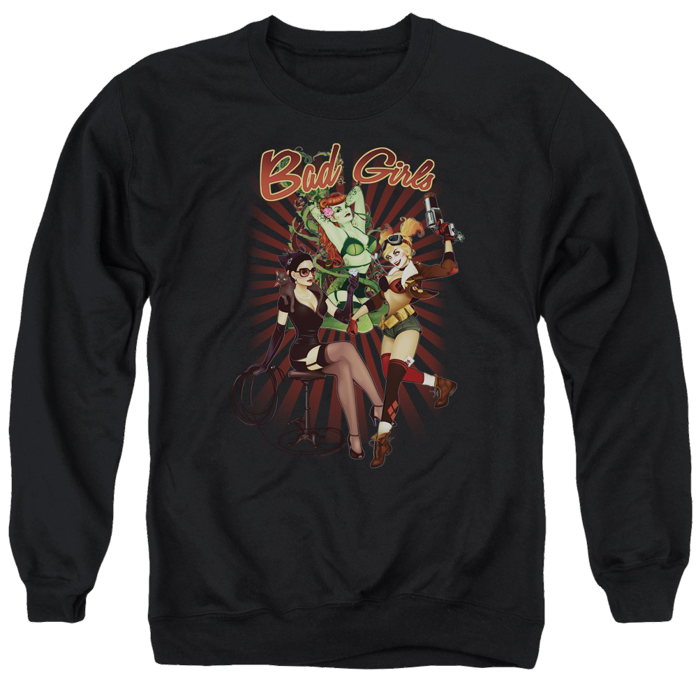 Justice League Bad Girls Men's Crewneck Sweatshirt Men's Crewneck Sweatshirt DC Comics   